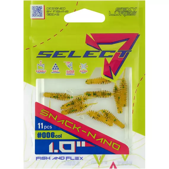 Силікон Select Snack Nano 1" #006 (11шт/уп), Довжина силікону: 1" (2.54 см), Колір силікону: 6, фото , изображение 2